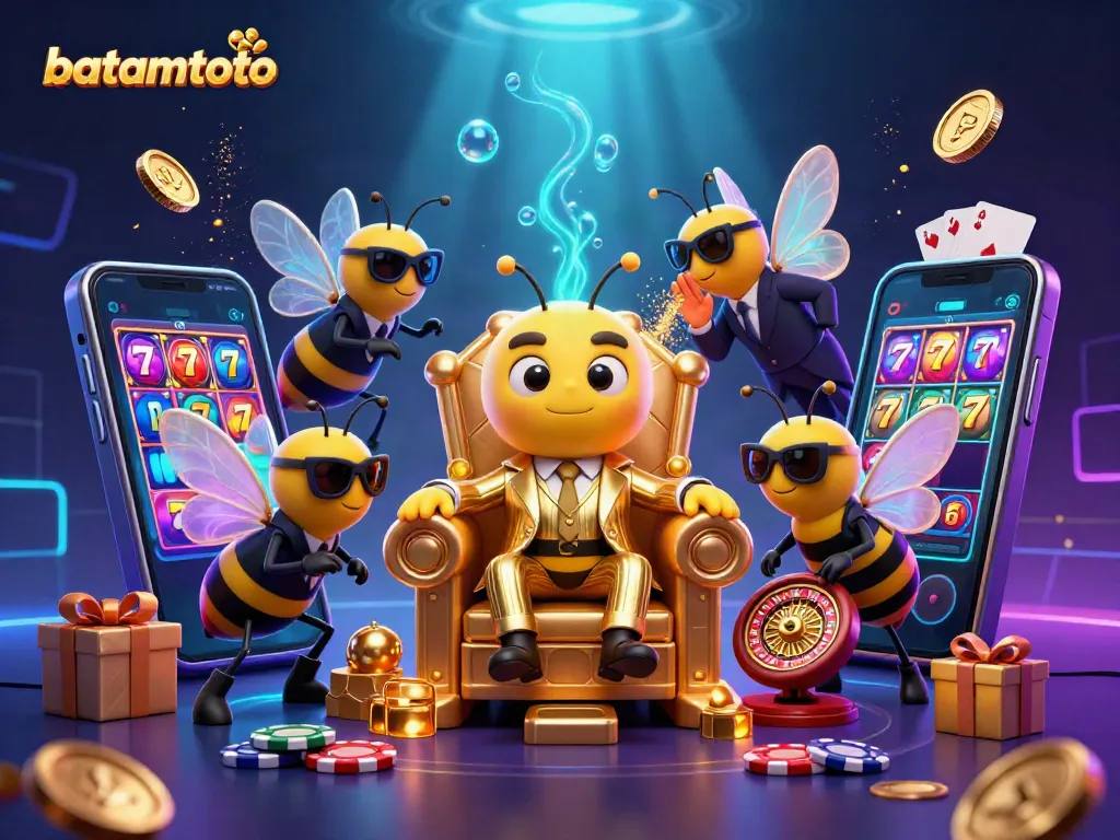 Engage with batamtoto's vibrant casino scene featuring a bumblebee boss and slot games.