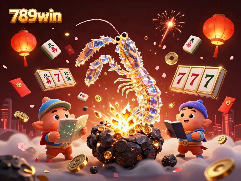 Experience the thrill of 789win with a vibrant 3D casino scene featuring samurai shrimp and treasures.