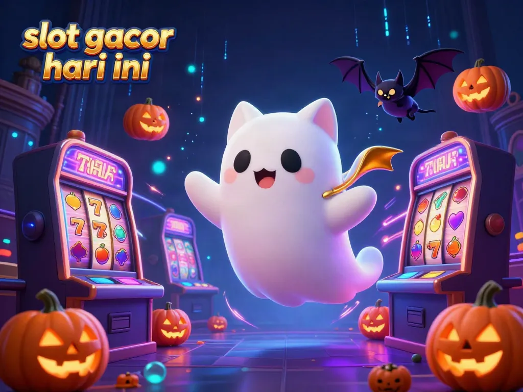 Mainkan slot gacor hari ini dengan karakter kucing hantu dan elemen kasino yang menarik.
