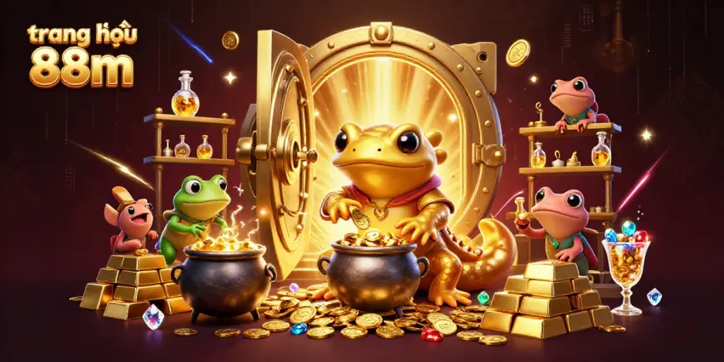 Experience the excitement of trang chủ 88m with a vibrant golden casino scene filled with wealth.
