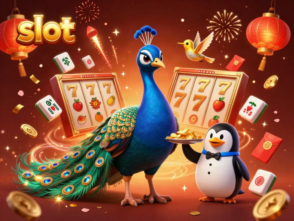 Experience thrilling slot gameplay with vibrant characters and dynamic elements in this colorful illustration.