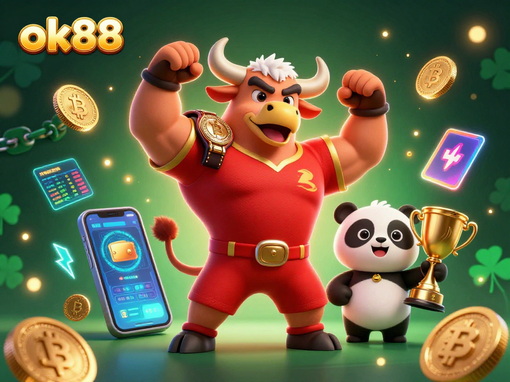 Win big with the exciting atmosphere of ok88, featuring vibrant characters and crypto elements!
