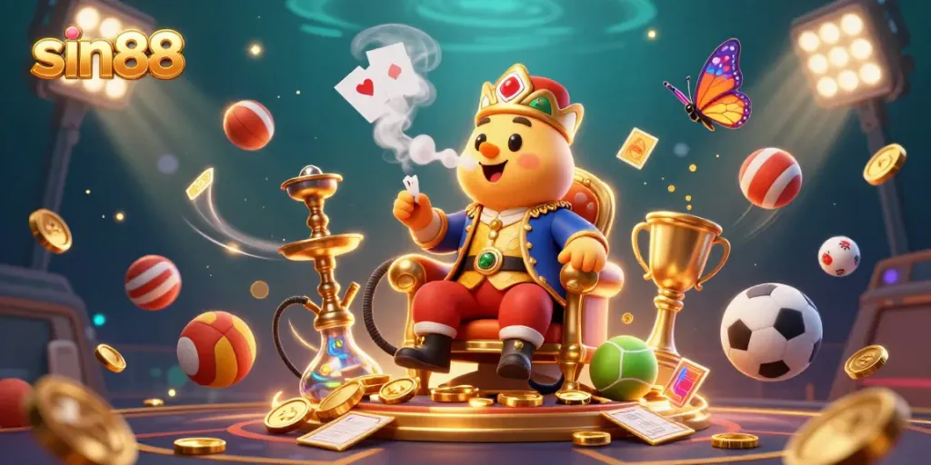 Experience thrilling gameplay at SIN88 with vibrant sports and casino elements in this captivating scene.