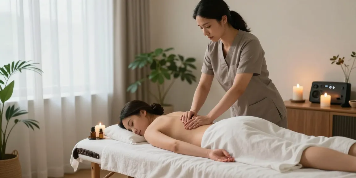 Experience soothing 은평구출장마사지 in a tranquil home setting with essential oils and calming atmosphere.