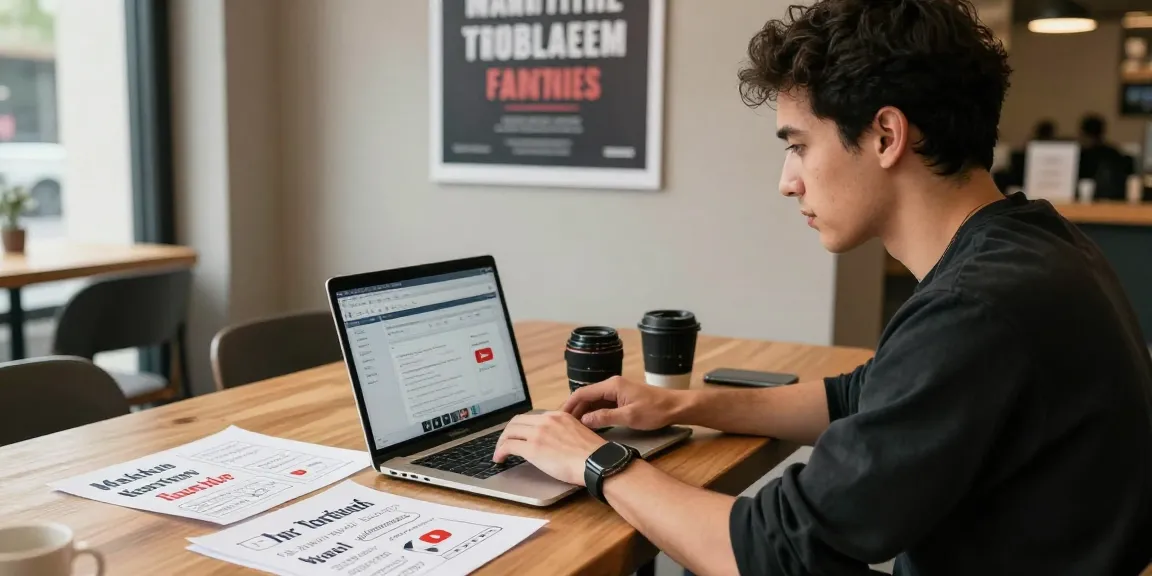 YouTube abonnenten kaufen strategy session in a modern workspace with analytics on screen.