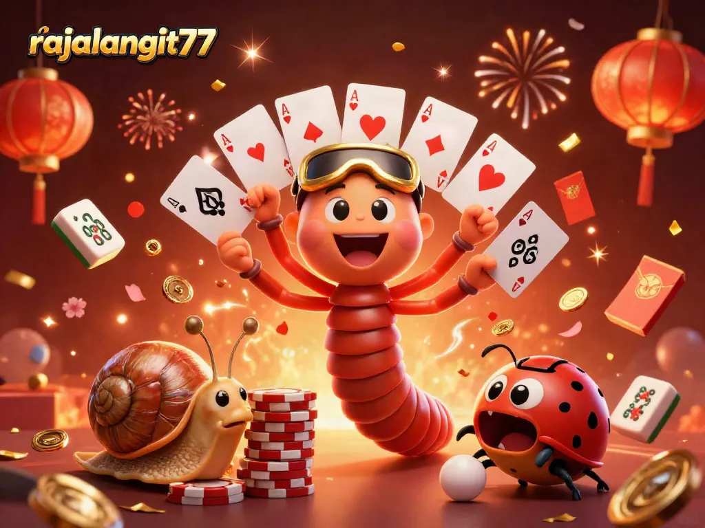 Engage with rajalangit77 at an exciting 3D casino scene filled with vibrant games!