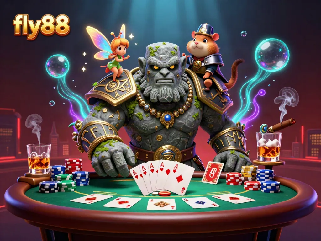 Experience the thrill of play with fly88 in an enchanting casino battle scene full of excitement.
