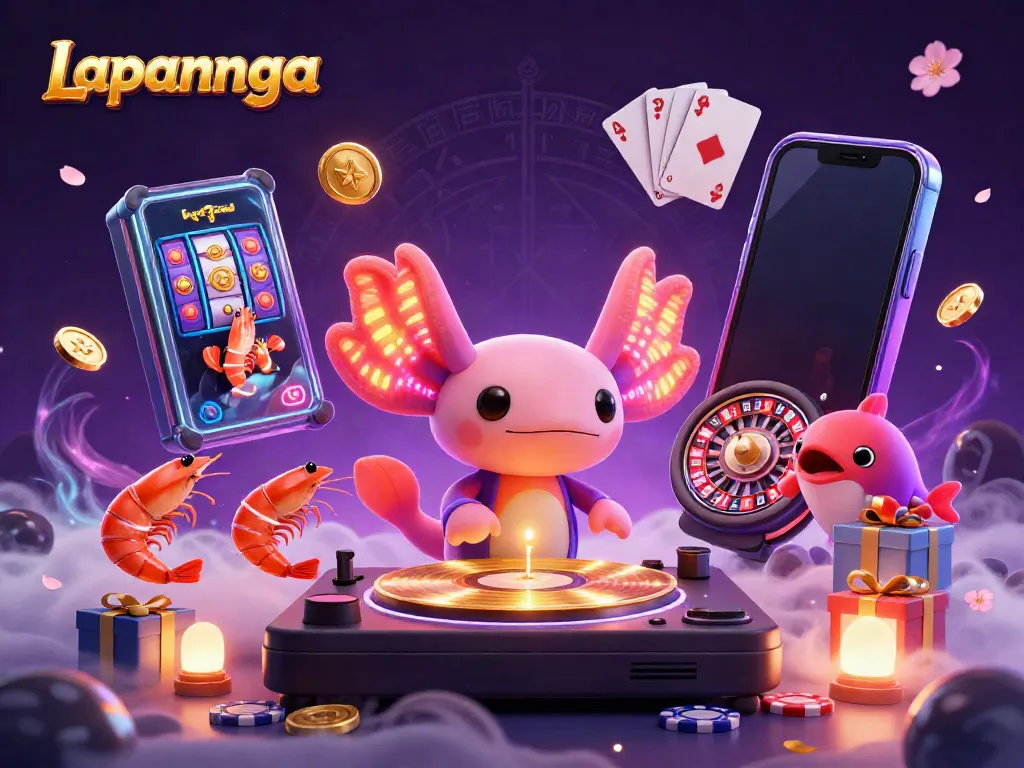 Lapannaga menampilkan DJ axolotl neon dan permainan slot yang menarik.