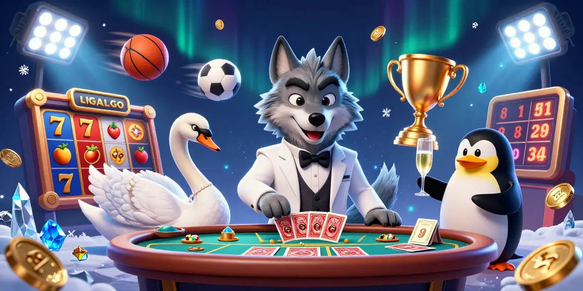 LIGALGO offers an exciting baccarat experience illustrated with vibrant characters and dynamic gaming elements.
