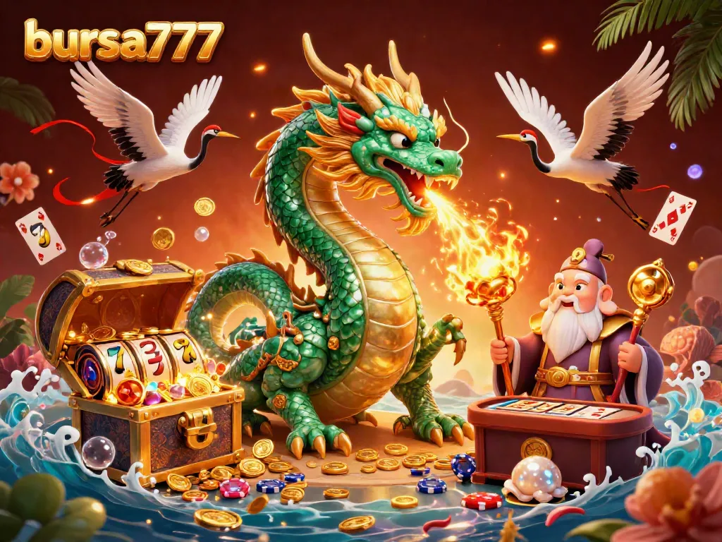 Jelajahi dunia bursa777 dengan naga giok dan simbol slot keberuntungan.