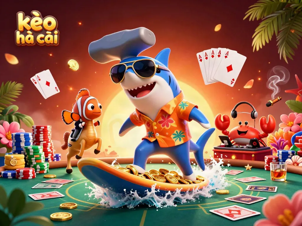 Experience thrilling odds with kèo nhà cái through a vibrant 3D underwater casino scene.
