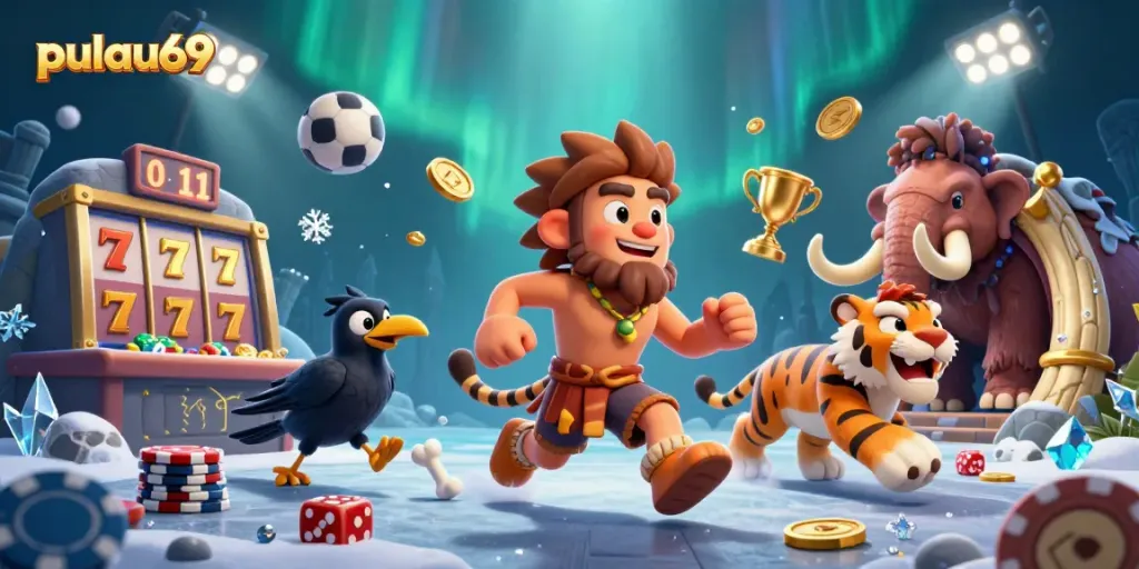 Experience thrilling gameplay at pulau69 with exciting slot reels and dynamic sports betting elements.