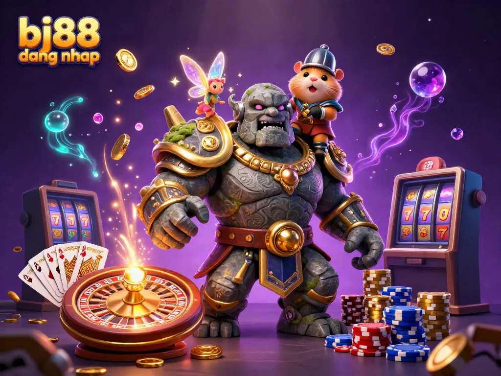 Engage with bj88 dang nhap as you witness a magical scene filled with gaming excitement and treasures.