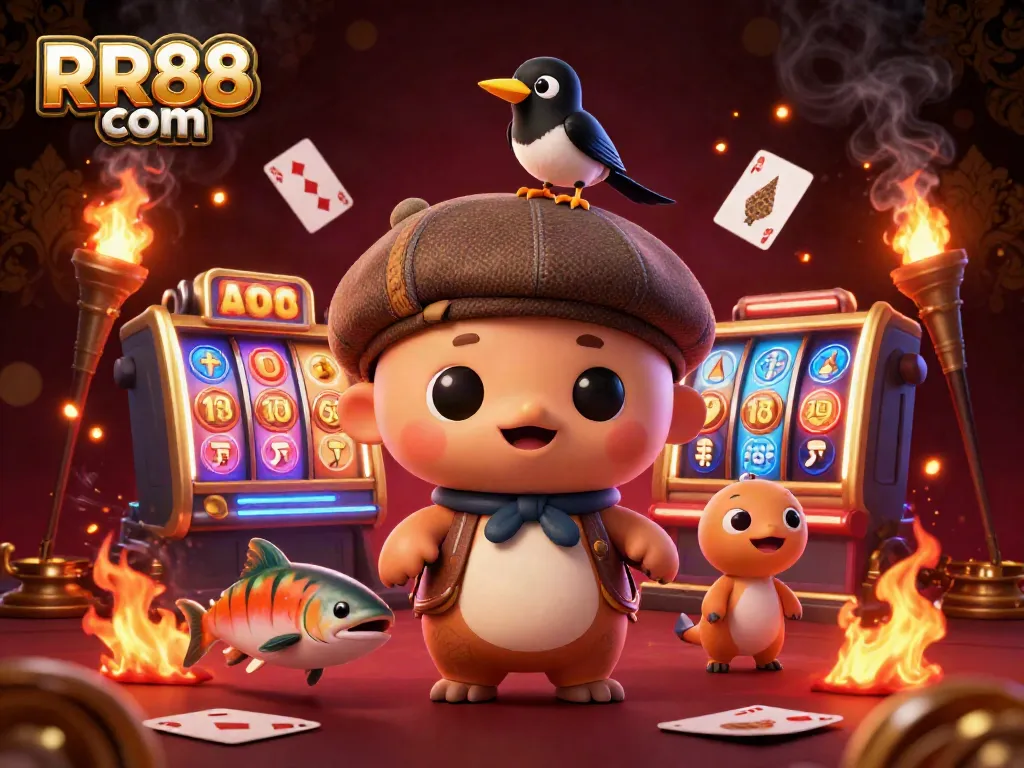 Experience thrilling gameplay at RR88 com with vibrant slot machines and playful characters.