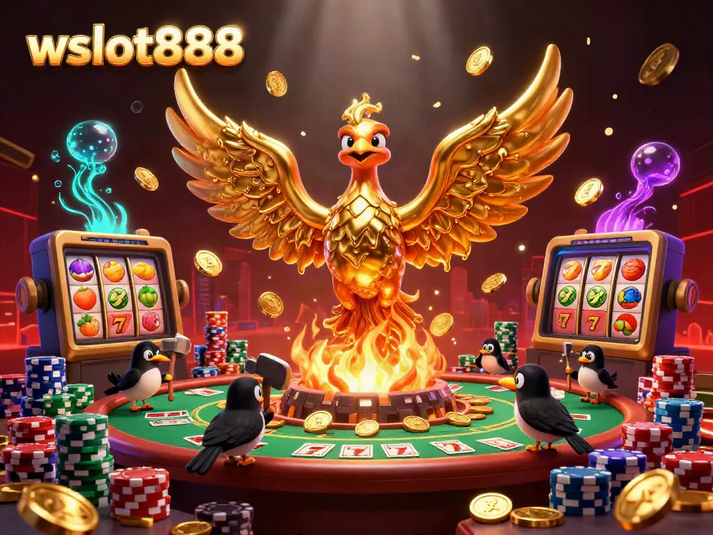 Gali jackpot dengan wslot888 saat phoenix emas muncul membawa koin keberuntungan.