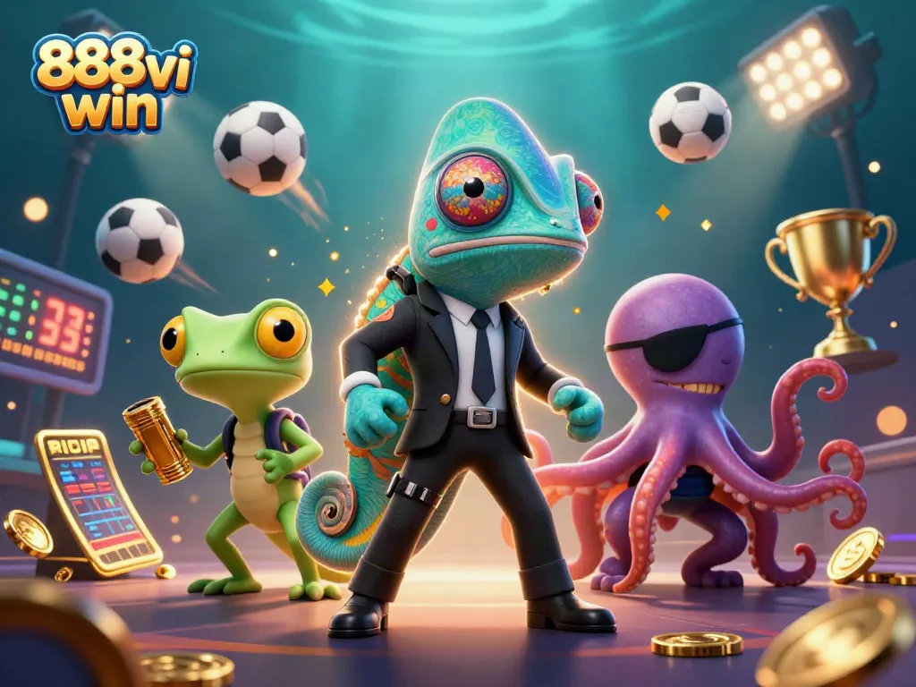 Experience the thrill of 888vi win with colorful casino elements and engaging characters.