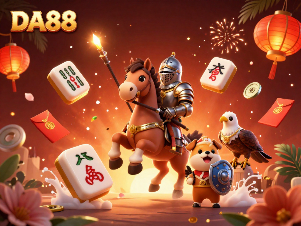 Engage in exciting gaming experiences at DA88 with dynamic casino elements and festive decorations.