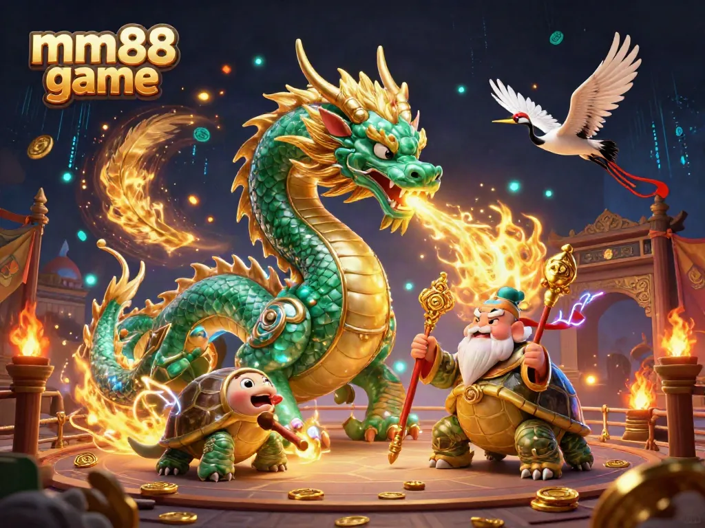 Engage with mm88 game through vibrant characters in a dynamic casino setting filled with exciting elements.