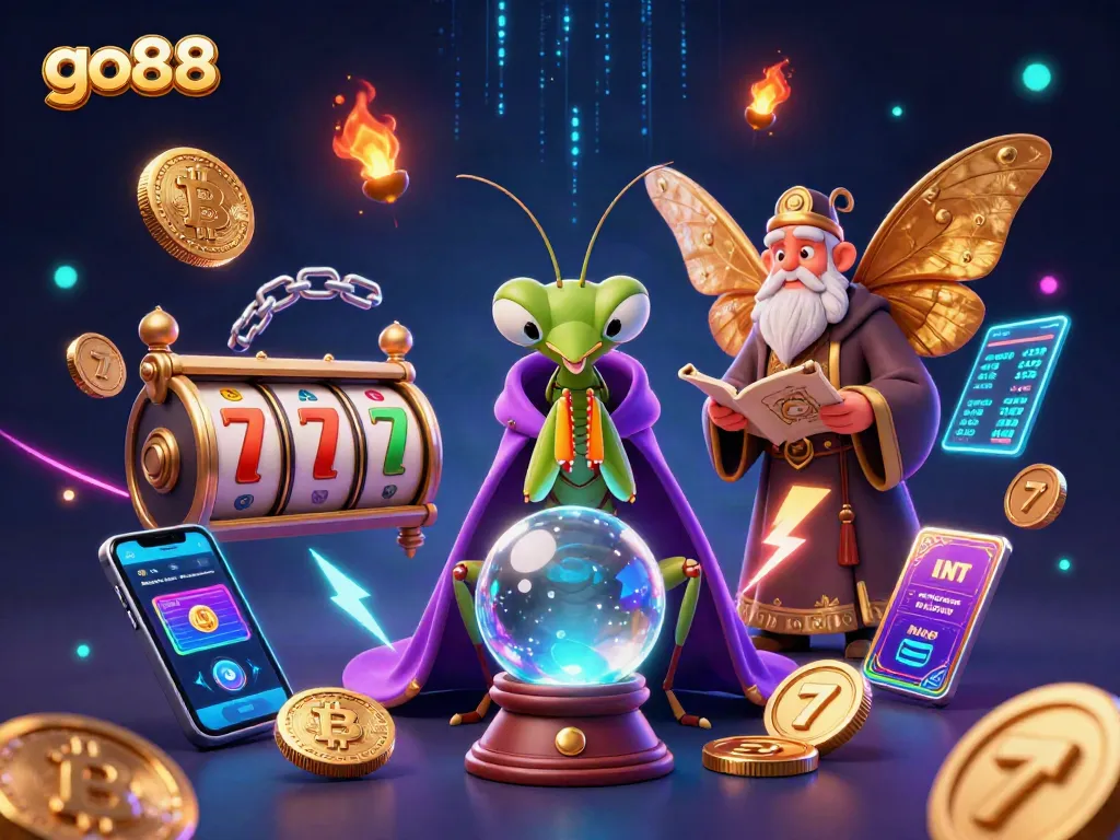 Engage with the go88 online casino scene featuring a mystical fortune teller predicting winnings.