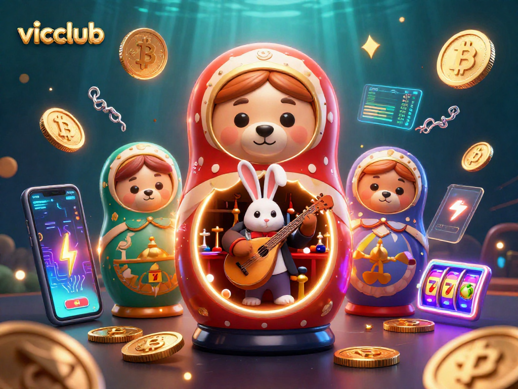 Engage with vicclub's vibrant casino experience featuring unique 3D characters and dynamic game elements.