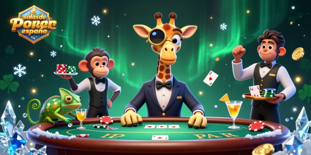Juega en las salas de póker online España con nuestra divertida y vibrante ilustración 3D.