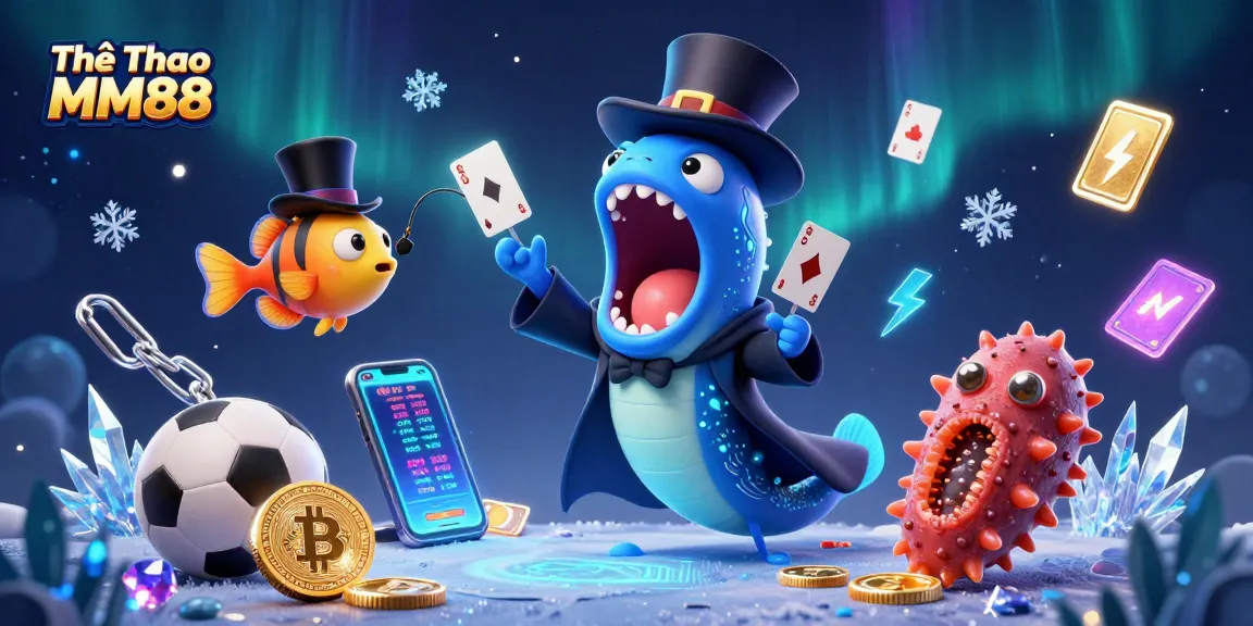 Thể Thao MM88 features a vibrant 3D illustration showcasing a magical underwater scene with a unique twist on sports betting.