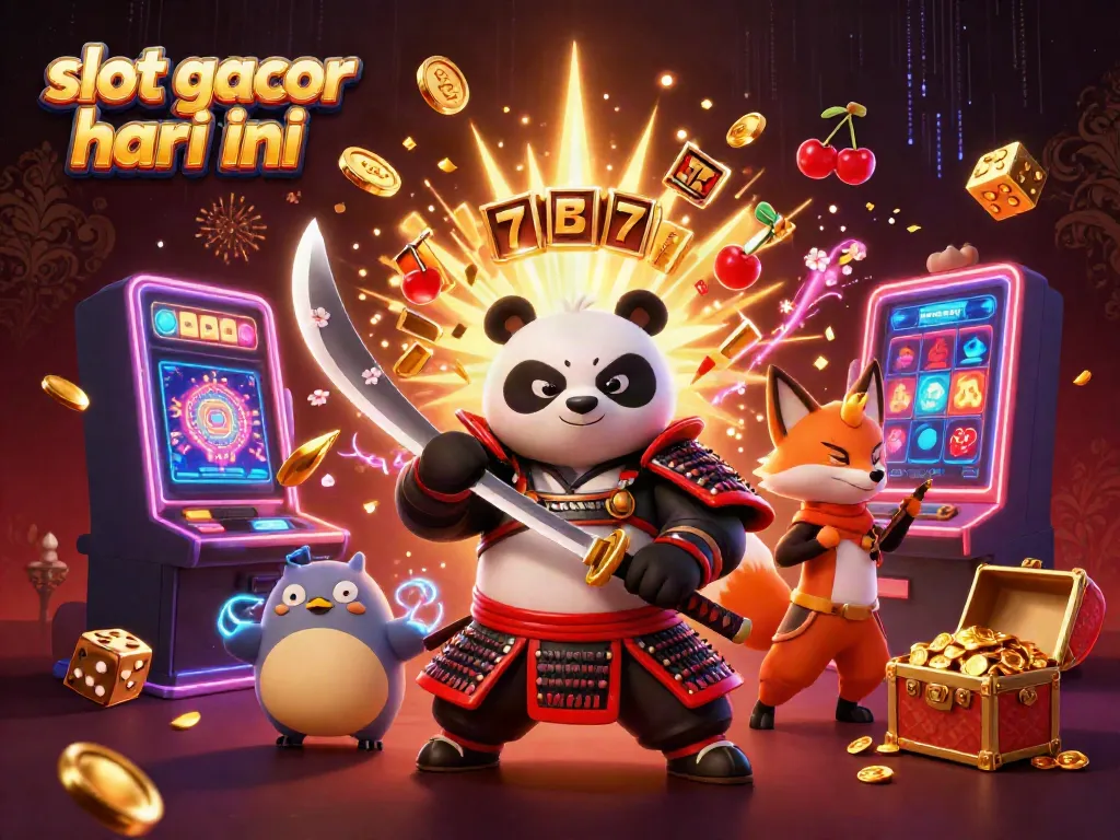 Slot gacor hari ini menampilkan karakter videojuego dengan latar kasino yang menarik dan elemen jackpot berkilauan.