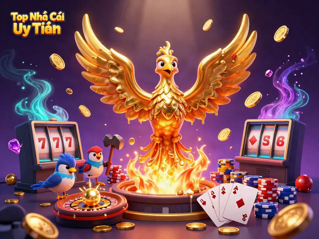 Experience the thrill of Top Nhà Cái Uy Tín with engaging casino elements, vibrant colors, and dynamic action