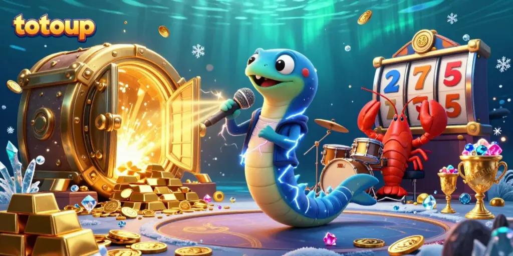 Experience the thrill of totoup casino gaming with an electric eel DJ and treasure-filled underwater scene.