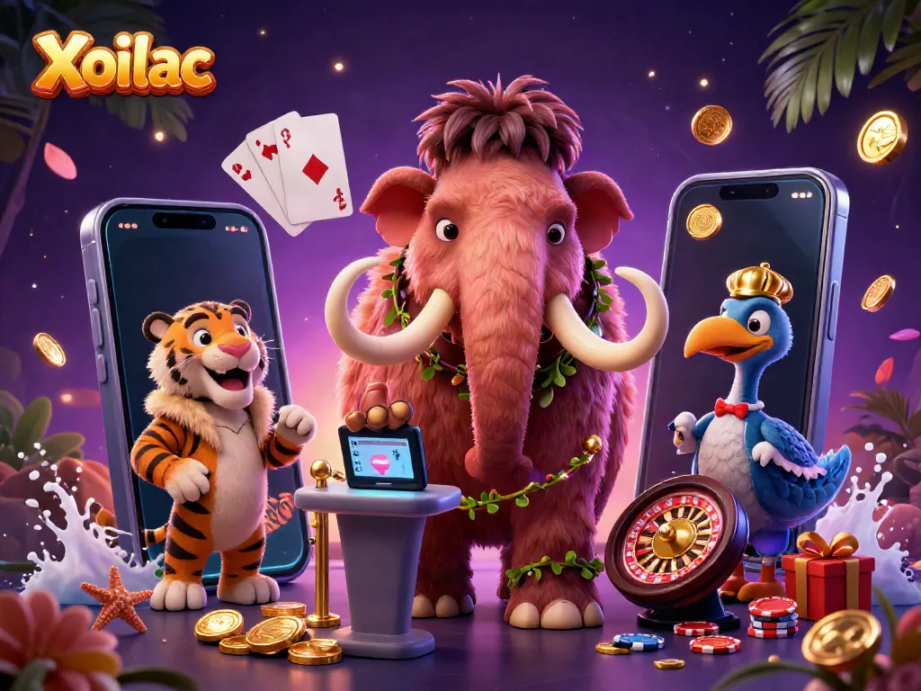 Xoilac bouncer checks IDs as a saber-tooth tiger VIP enters a lavish casino scene.
