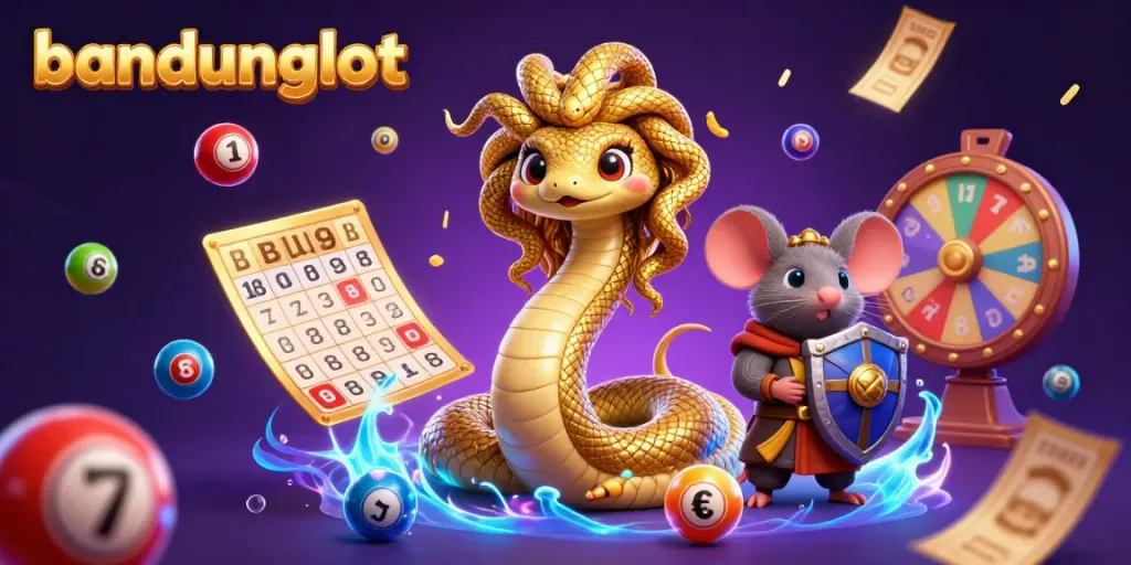Experience the excitement of bandungslot in this vibrant 3D illustration featuring lottery games and colorful elements.
