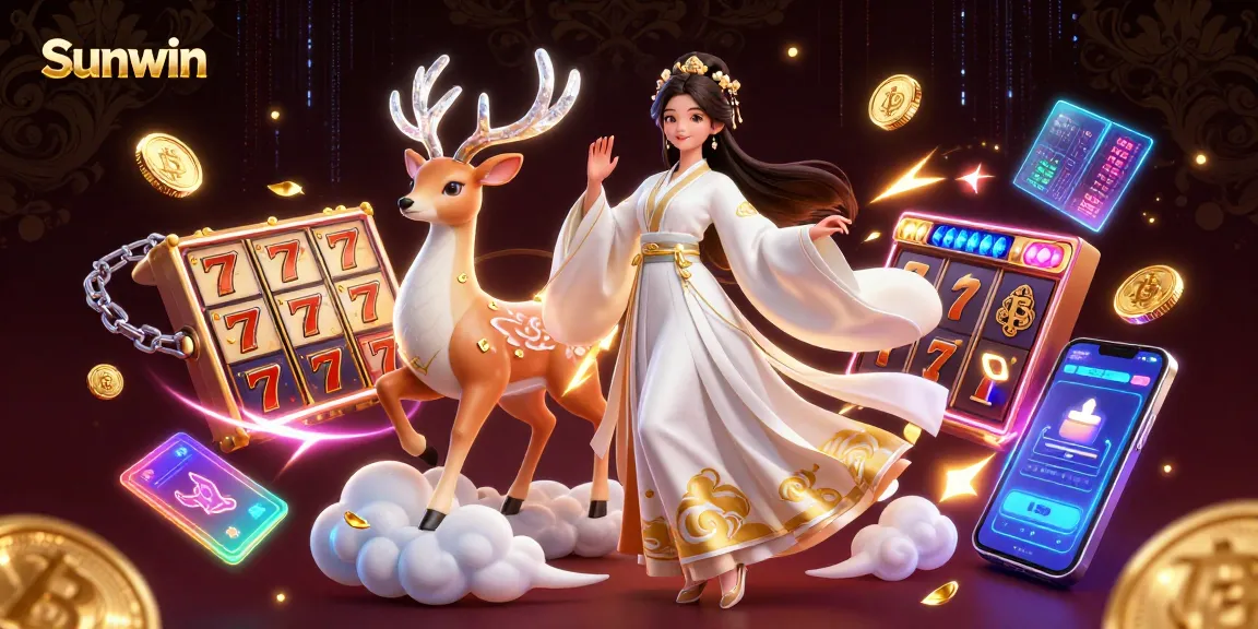 Spin slots and win big with Sunwin's vibrant casino adventure featuring crypto elements.