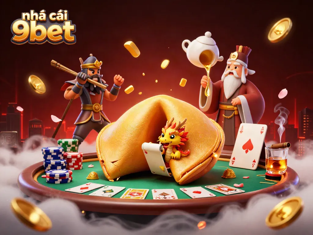 Engage with the vibrant scene of nhà cái 9bet showcasing dynamic gambling elements and characters in action.