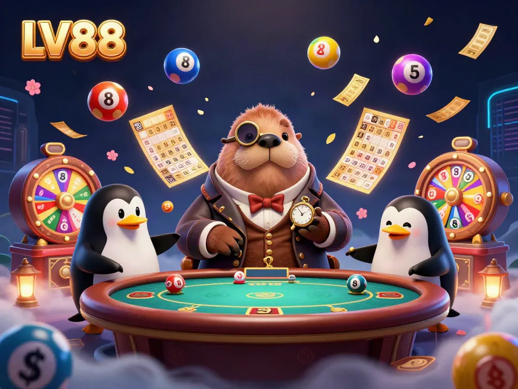 Experience the thrill of LV88 with a vibrant underwater poker scene featuring unique characters.