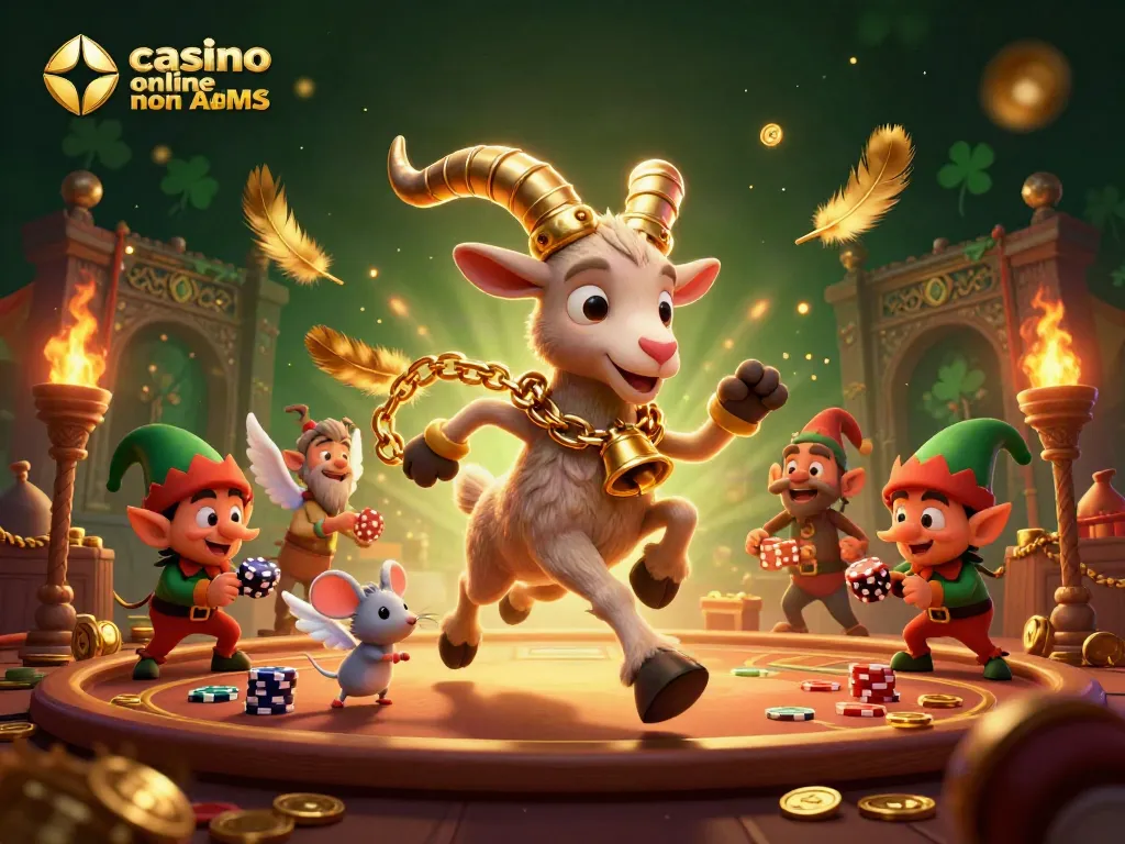 Casinò online non AAMS: un Krampus festivo gestisce un vivace gioco, mentre elfi divertenti rubano fiches.