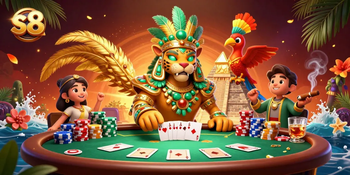 s8 captures the excitement of poker with vibrant characters and rich details in this dynamic casino scene.