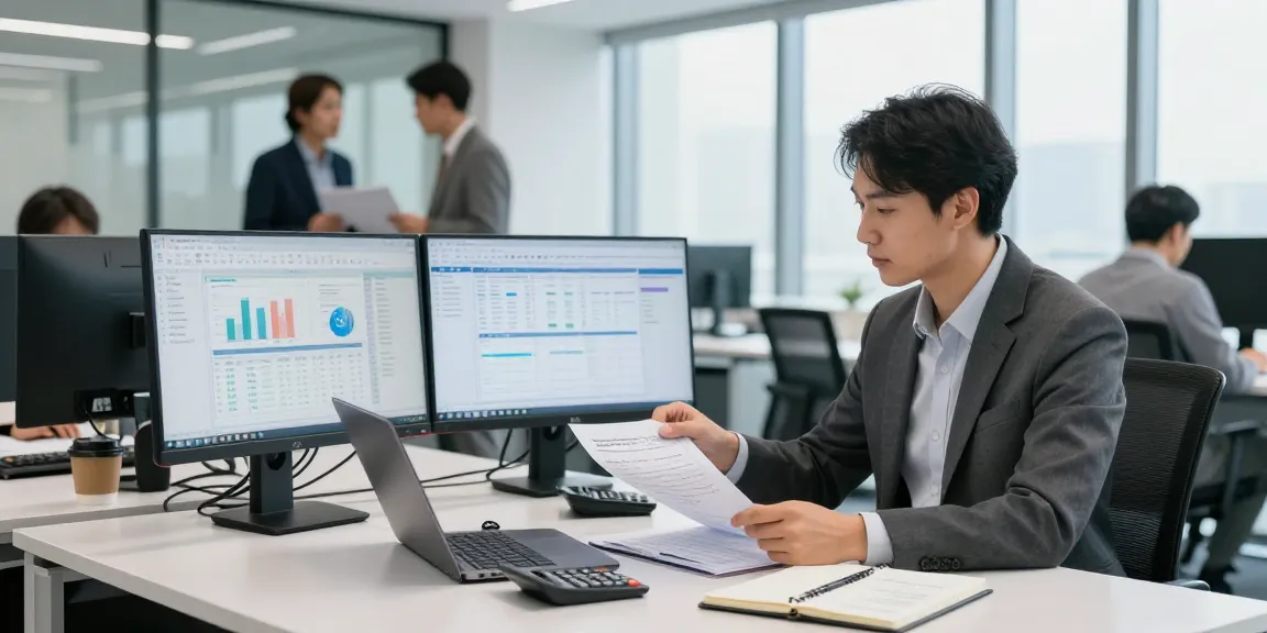 Audit Services in Dubai with professional auditor analyzing financial documents in a modern corporate office setting.