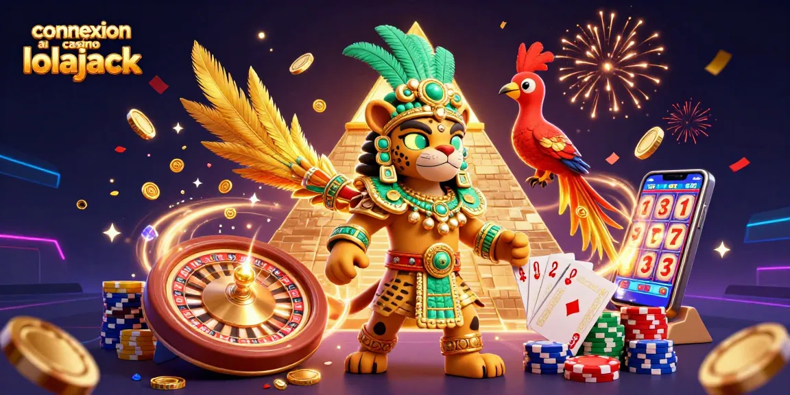 Win at connexion au casino lolajack with this vibrant 3D illustration showcasing fortunes of slots and games.