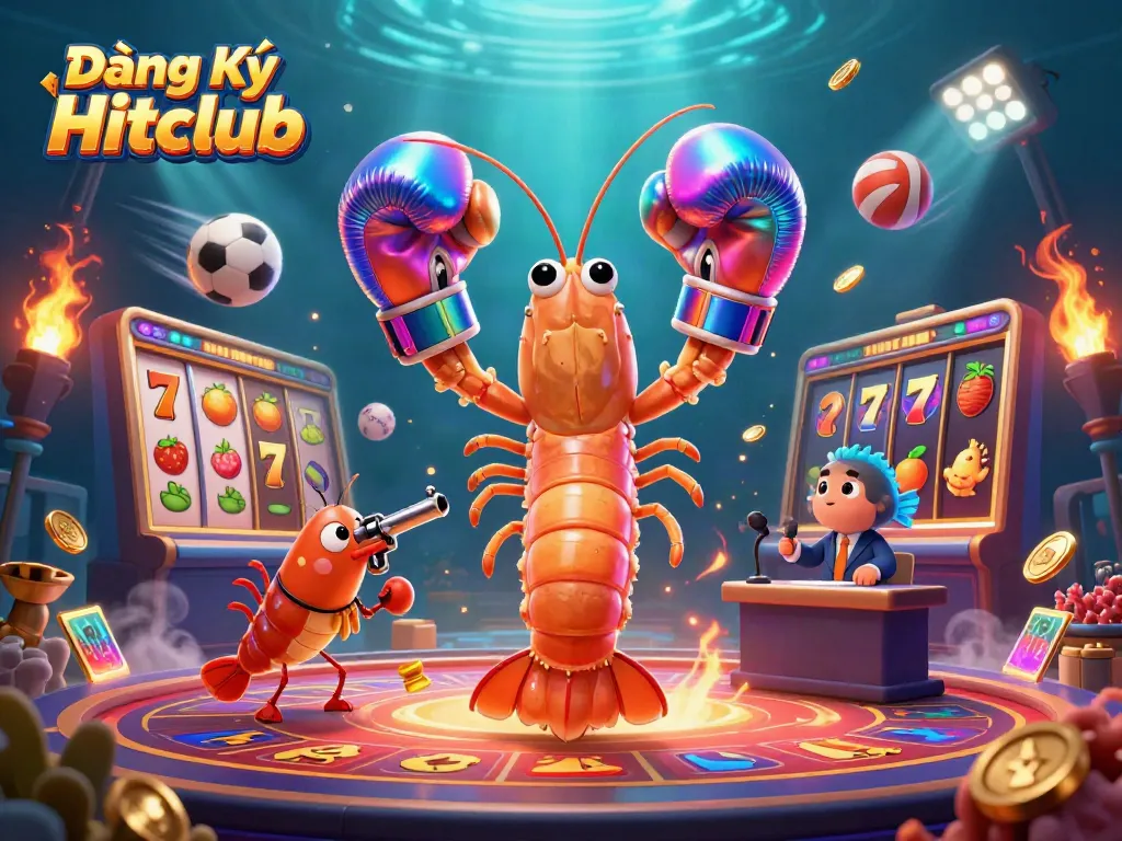 Sign up for Đăng Ký Hitclub in an engaging 3D casino-themed scene featuring vibrant characters and animated elements.