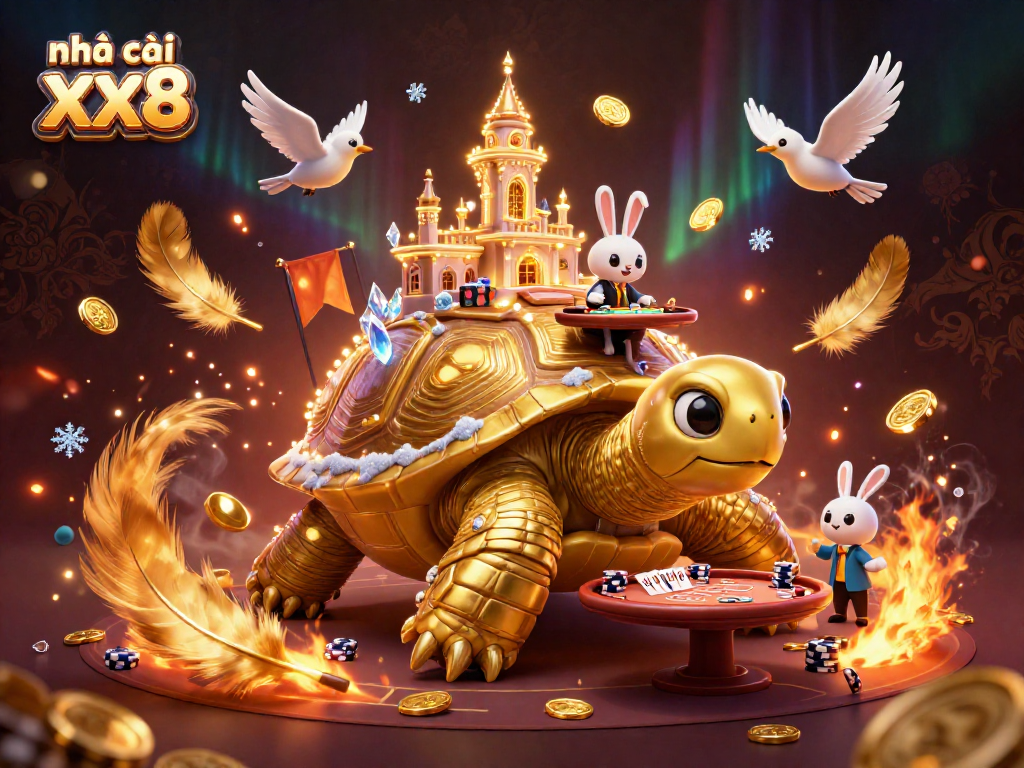 Experience thrilling gameplay at nhà cái xx8, featuring a vibrant 3D illustration of unique casino elements and characters.