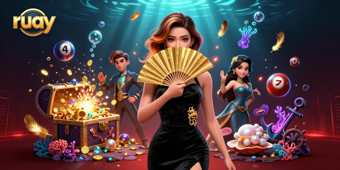 สัมผัสประสบการณ์การชนะที่น่าตื่นเต้นกับ ruay ในภาพประกอบที่มีธีมลอตเตอรี่ที่แสนมีชีวิตชีวา