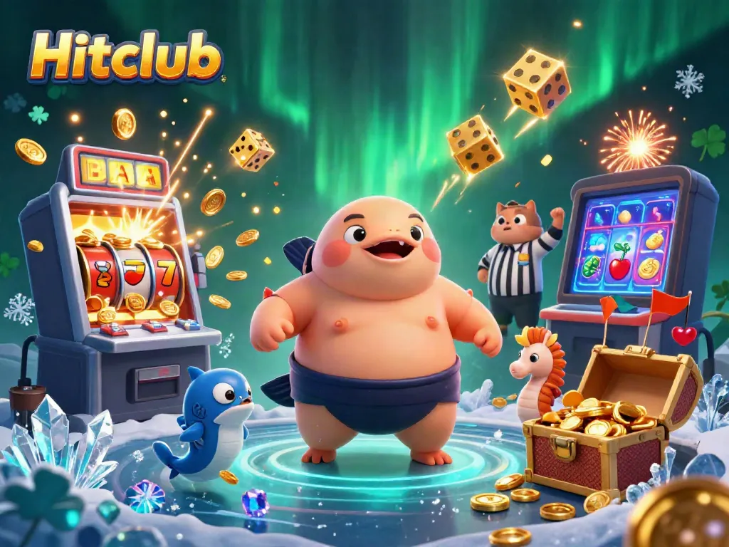 Experience winning jackpots with Hitclub in this vibrant 3D underwater casino scene.