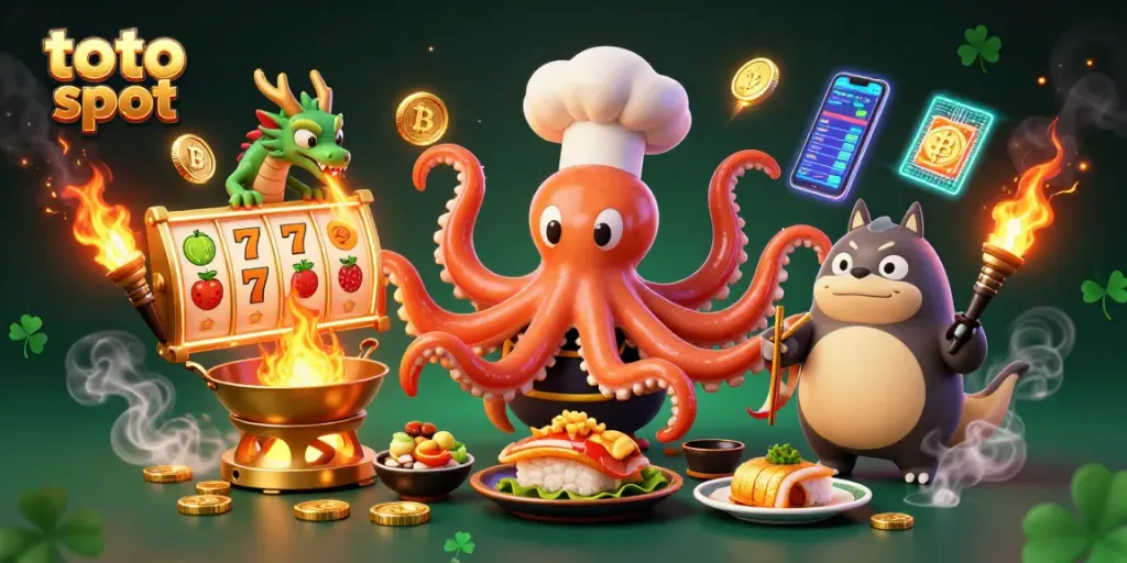 Engage with the exciting toto slot experience through a vibrant 3D illustration featuring whimsical characters and thrilling elements.