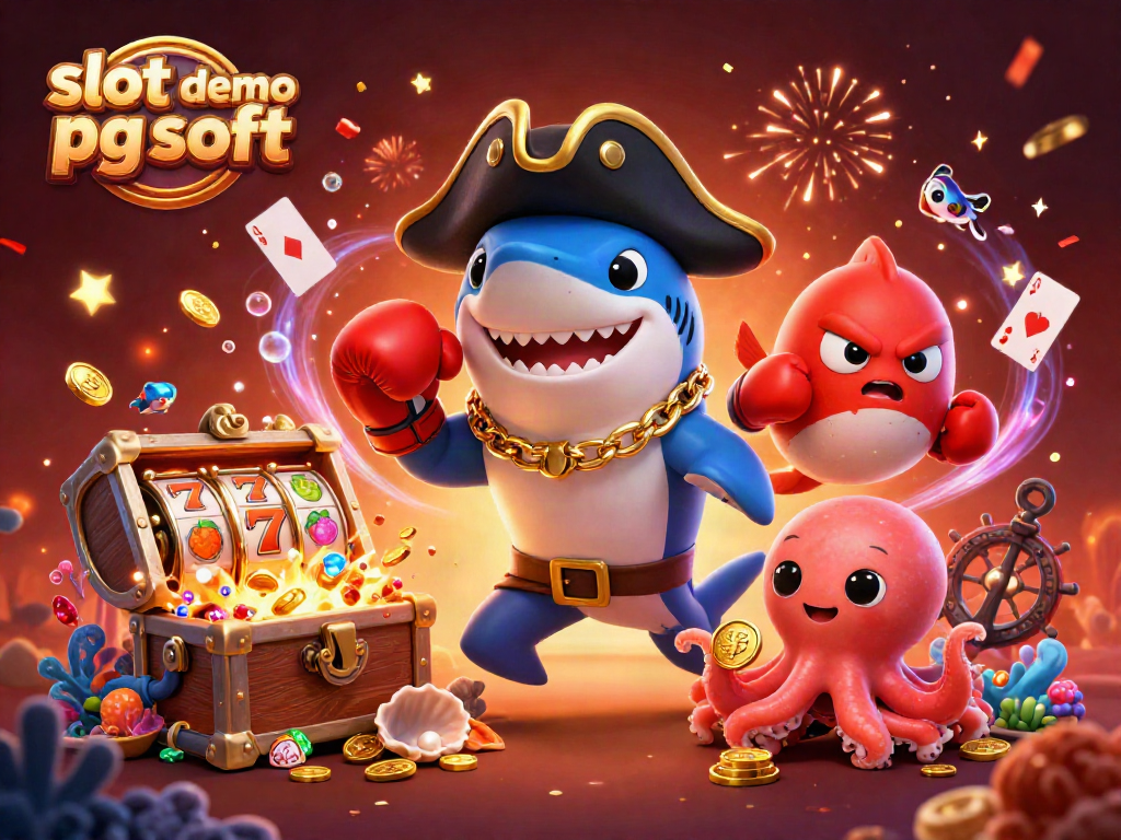 Engage with slot demo pg soft as a cartoon pirate shark battles for treasure with friends.