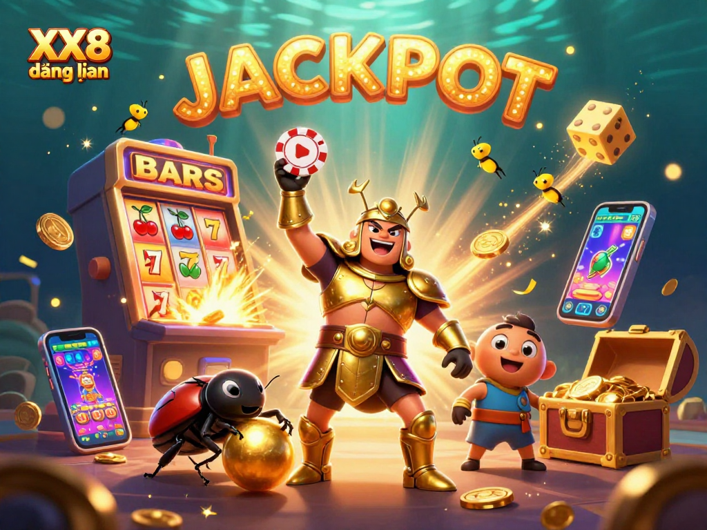 Join the excitement of XX8 đăng nhập with colorful casino elements and vibrant characters!