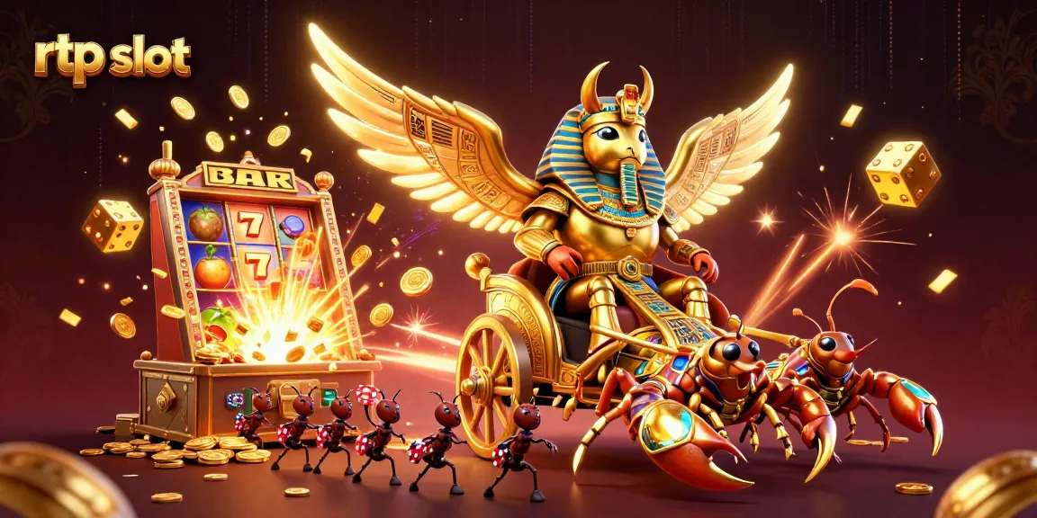 Spin the rtp slot with colossal symbols and jackpot excitement in this vibrant casino illustration.