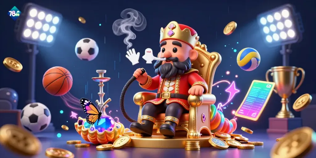 Experience thrilling gameplay with 78win's dynamic casino visuals featuring vibrant characters and sports elements.