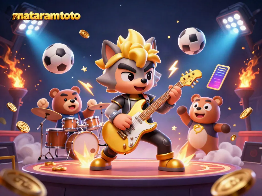 Engage with MataramToto's thrilling gaming experience featuring cartoon characters and dynamic sports elements.