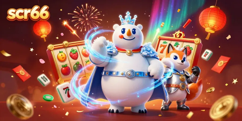 Experience the excitement of scr66 casino with festive slot elements and magical characters.