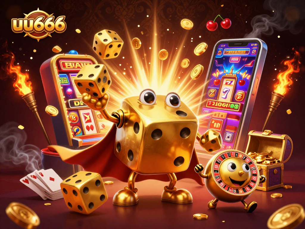 Experience thrilling gameplay with uu666's vibrant 3D casino illustration showcasing dynamic characters and exciting game elements